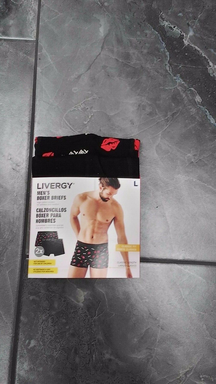 NWT LIVERGY MENS V DAY BOXER BRIEFS 2PK BLACK LIPS L | eBay